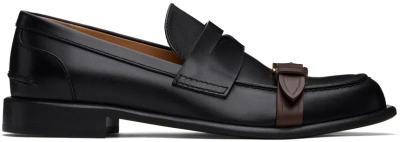 Jw Anderson Black Leather Loafers In 19220-001-black