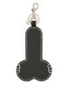 Jw Anderson Black Keychain With Embossed Logo In Leather Man