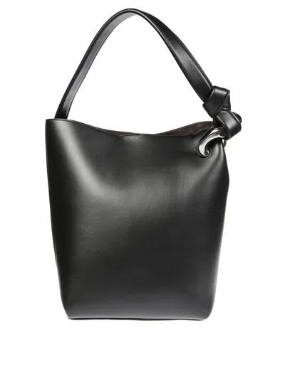 Jw Anderson Black Leather Shoulder Bag With Adjustable Strap