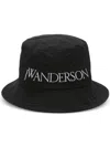 Jw Anderson J. W.anderson Solid Color Bucket Hat With Embroidered Logo In Black