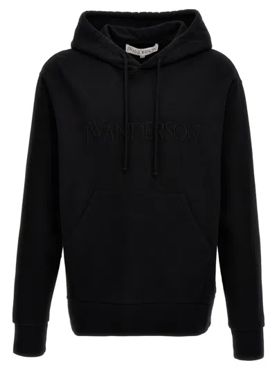JW ANDERSON BLACK LOGO HOODIE