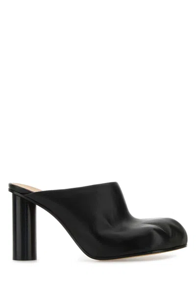 JW ANDERSON JW ANDERSON BLACK NAPPA LEATHER PAW MULES