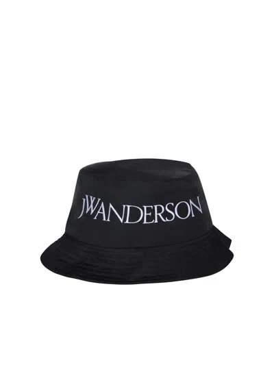 JW ANDERSON BLACK NYLON BLEND BUCKET HAT