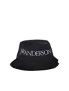 Jw Anderson J. W.anderson Solid Color Bucket Hat With Embroidered Logo In Black