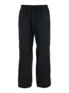 Jw Anderson Black Pants With Elastic Waist With Drawstring In Techn Fabric Man In Black