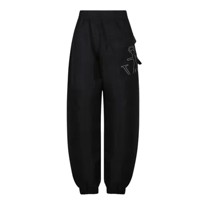 Jw Anderson Black Polyester Trousers