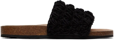 Jw Anderson Black Popcorn Slides In 19185-001-black