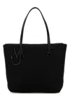 Jw Anderson Puffy Anchor Shopping Bag With Top Handles In Black