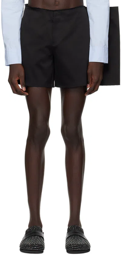 Jw Anderson Black Raw Edge Shorts In 999 Black
