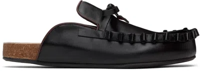 Jw Anderson Black Ruffle Slip-on Loafers