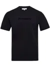 Jw Anderson Men Black Crewneck T-shirt With Logo Lettering Embroidery On The Front In Cotton Man In Black