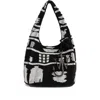 Jw Anderson J. W. Anderson Textured Hobo Bag With Striking Black In Black