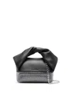 Jw Anderson Twister Midi Bag With Crystals In Black