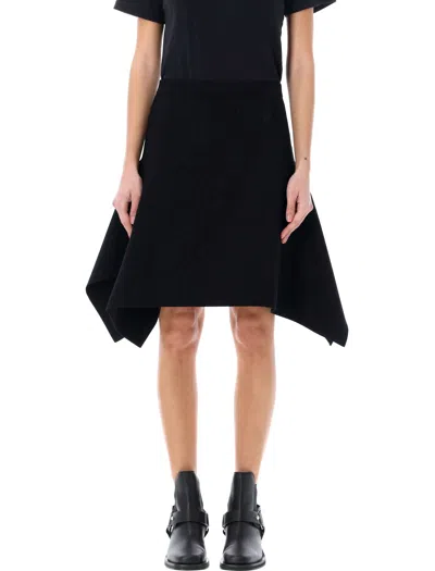 Jw Anderson Black Squared Hem Skirt For Women