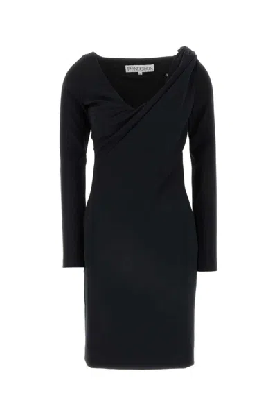 JW ANDERSON BLACK STRETCH POLYESTER BLEND DRESS