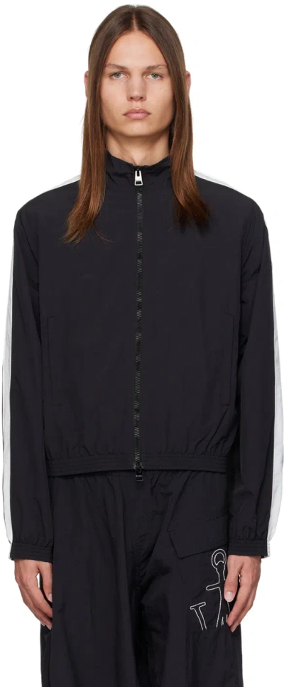 Jw Anderson Black Striped Track Jacket In 999 Black