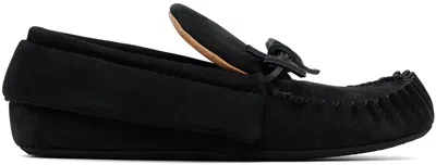 Jw Anderson Black Suede Moc Loafers In 19510-001-black