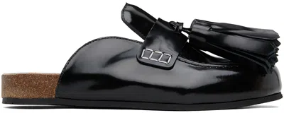 Jw Anderson Tassel-detail Loafer Leather Mules In Black