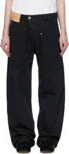 Jw Anderson Twisted Workwear Denim Jeans In 999