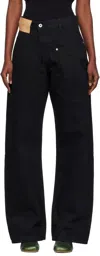 Jw Anderson Twisted Workwear Jeans In Black