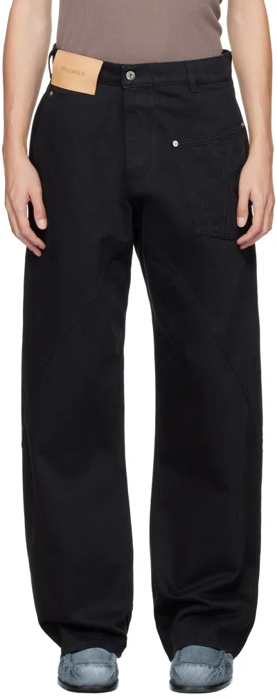 Jw Anderson Black Twisted Workwear Jeans