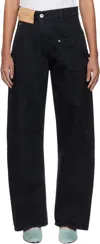 Jw Anderson Twisted Jeans In 999 Black