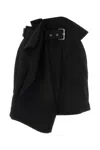 Jw Anderson Asymmetric Draped Wool Mid-rise Mini Skirt In Black