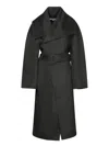 Jw Anderson Belted Wool Coat In Black