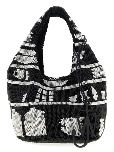 JW ANDERSON BLACKWHITE BEADED MINI TOTE