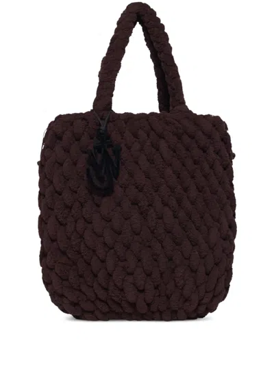 Jw Anderson Blanket Shopper Shoulder Bag In Brown