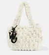 Jw Anderson Blanket Small Chunky Yarn Shoulder Bag In White