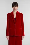 Jw Anderson Velvet Blazer In Red