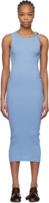 Jw Anderson J.w.anderson Logo Ribbed Dress In 830 Sky Blue