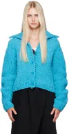 Jw Anderson Women Chenille Cardigan In Blue