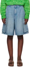 Jw Anderson Blue Cargo Denim Shorts In 804 Light Blue