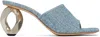 Jw Anderson Blue Chain Heel Mules In 800 Blue