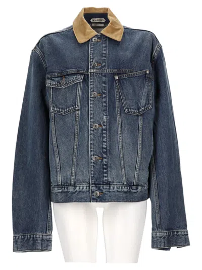 Jw Anderson Blue Corduroy Collar Denim Jacket