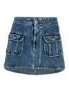 Jw Anderson Blue Curved Patch Pocket Denim Miniskirt In Blue