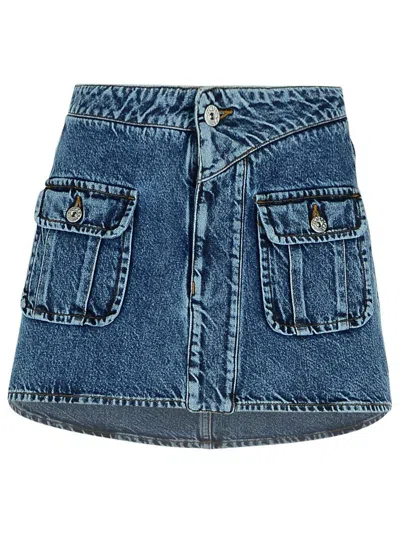 JW ANDERSON JW ANDERSON BLUE DENIM MINISKIRT