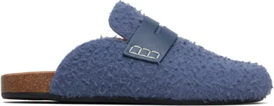 Jw Anderson Blue Felt Loafers