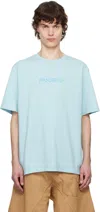 Jw Anderson Blue Flocked Logo T-shirt In 806
