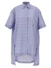 Jw Anderson J. W. Anderson Patchwork Cotton Shirt Dress With Asymmetric Hem In Blue