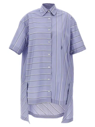 JW ANDERSON BLUE HIGH-LOW HEM SHIRT DRESS