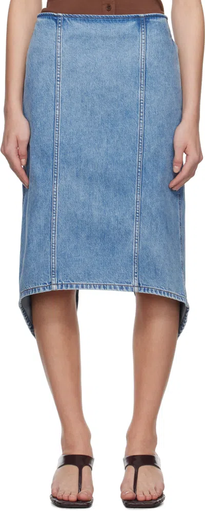 Jw Anderson Blue Layered Denim Midi Skirt In 804 Light Blue