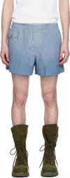 Jw Anderson Blue Logo Print Shorts In Light Blue 804