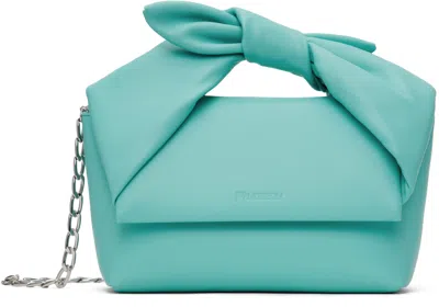 Jw Anderson Blue Medium Bow Twister Top Handle Bag In 825 Aqua