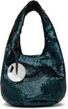Jw Anderson Blue Mini Sequin Shopper Bag In 086 Dark Teal