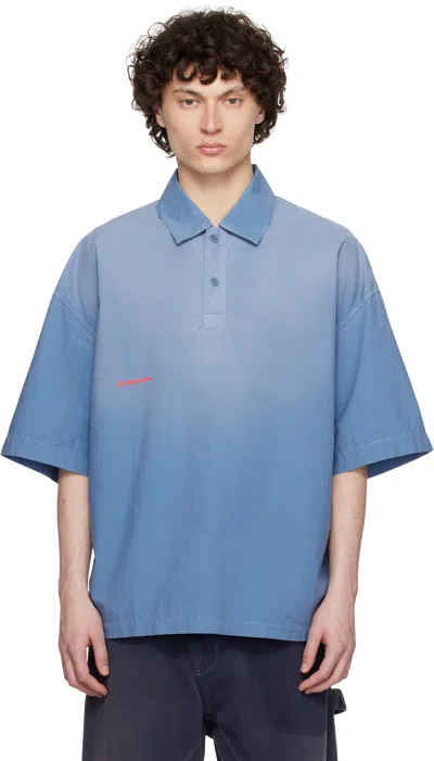 JW ANDERSON BLUE OVERSIZED LOGO POLO
