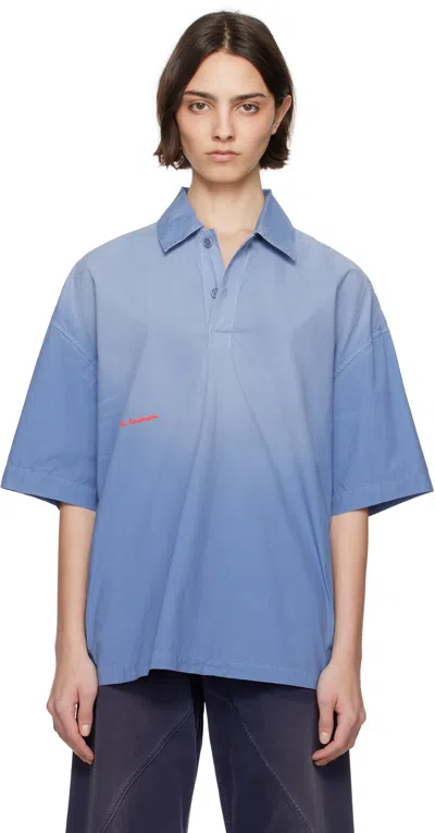 Jw Anderson Blue Oversized Polo In 804 Light Blue