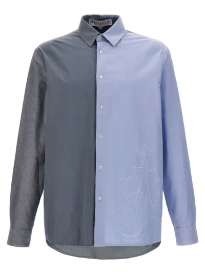 JW ANDERSON BLUE PATCHWORK SHIRT